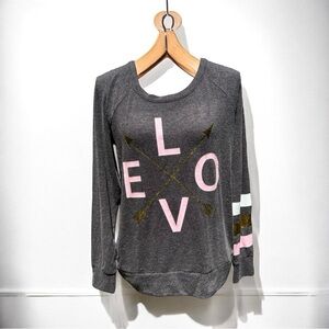 🌻NEW (w/tags) Chaser Love Arrows Graphic Raglan Sleeve Knit Pullover Size M